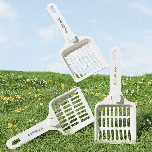 【AutoScoop】Large Long-Handle Cat Litter Scoop with One-Touch Emptying Feature
