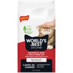 【WORLD'S BEST】 CAT LITTER Multiple Cat Unscented, 15-Pounds - Natural Ingredients, Quick Clumping, Flushable, 99% Dust Free & Made in USA - Long-Lasting Odor Control & Easy Scooping  